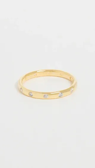 By Adina Eden + Thin Scattered Cubic Zirconia Eternity Ring