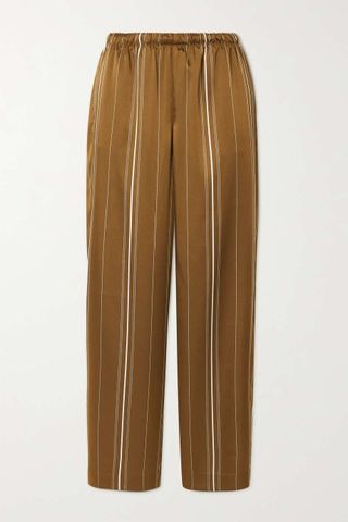 Vince + Striped Duchesse-Satin Pants