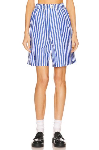 Helsa + Cotton Poplin Stripe Pajama Short
