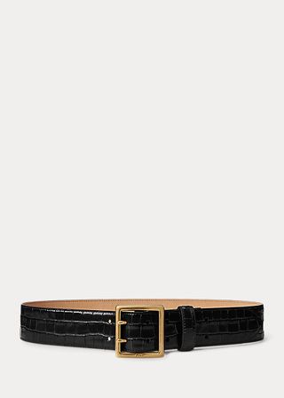 Polo Ralph Lauren + Crocodile-Stamped Leather Belt