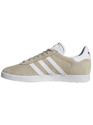 Adidas + Gazelle Trainers in Savannah White Glory Red