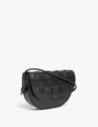M&S Collection + Leather Woven Saddle Bag