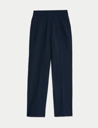 M&S Collection + Zip Detail Straight Leg Trousers