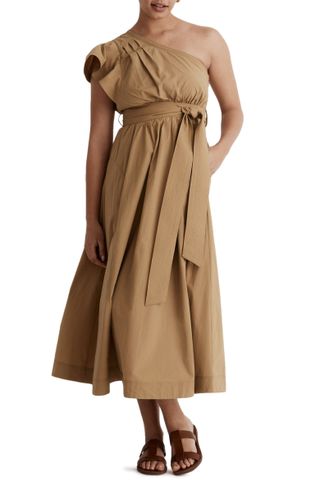 Madewell + Ruffled One-Shoulder Midi Dress