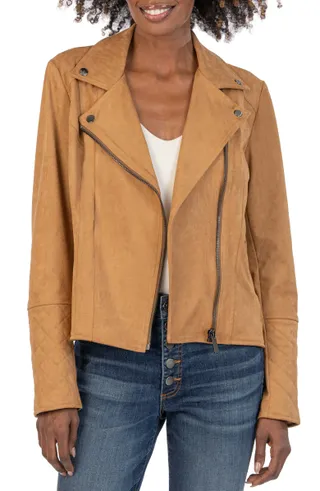 Kut From the Kloth + Emma Faux Suede Moto Jacket