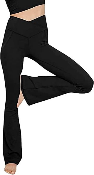 Topyogas + Crossover High Waisted Flare Leggings