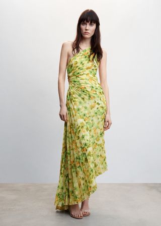 Mango + Asymmetrical Pleated Dress