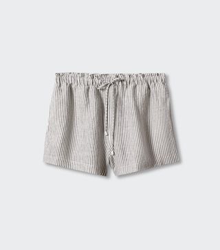 Mango + Linen Shorts With Drawstring