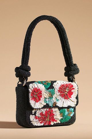 Anthropologie + Embellished Beaded Knot Shoulder Bag