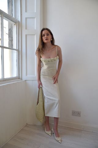 Olivia Rose the Label + Sabrina Dress With Rosette Detailing in Ivory