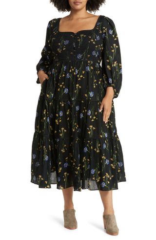 Madewell + Floral Print Tiered Cotton Dress
