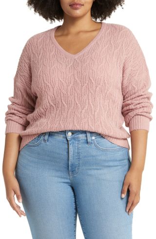 Madewell + Open Stitch Cable Knit Sweater