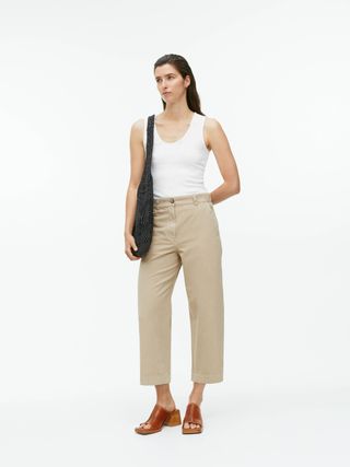 Arket + Cropped Cotton Linen Chinos