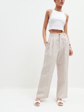 Reformation + Mason Cropped Linen Pant