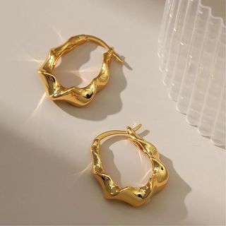 DOKIA + 18K Gold Chunky Hoop Earrings for Women