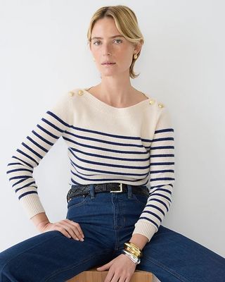J.Crew + Cashmere Boatneck Pullover Sweater