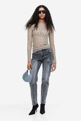 H&M + Sheer Lace Top