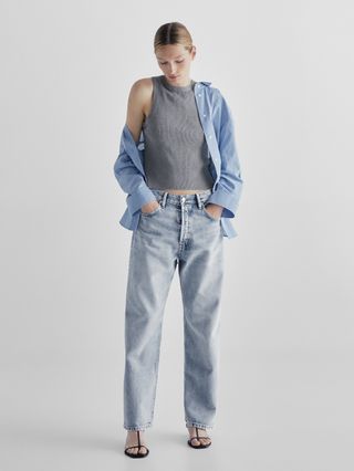 Massimo Dutti + Straight Fit High-Waist Jeans