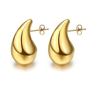 Funte + Chunky Teardrop Earrings in Gold