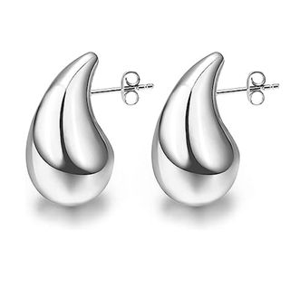 Funte + Chunky Teardrop Earrings in Silver