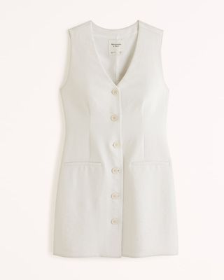Abercrombie & Fitch + Vest Minidress in Cream