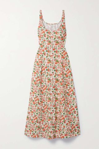 Dôen + Lantana Floral-Print Organic Cotton-Poplin Midi Dress