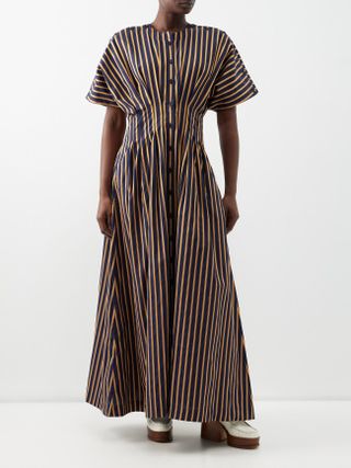 Palmer//Harding + Exhale Striped Cotton Maxi Shirt Dress