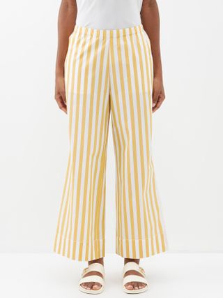 Eres + Marmelade Striped Wide-Leg Cotton Trousers