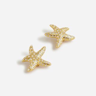 J.Crew + Starfish Stud Earrings With Pavé Crystals