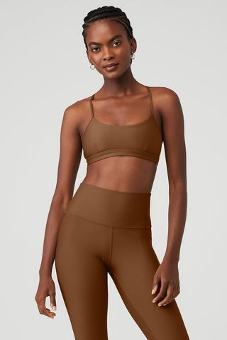 ALO + Airlift Intrigue Bra in Cinnamon Brown