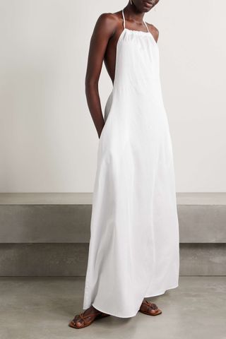 Leset + Yoko Cotton Halterneck Maxi Dress