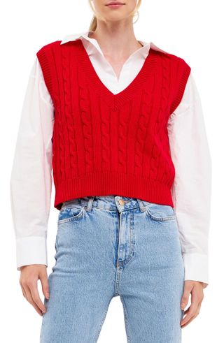 English Factory + Cable Sweater Vest