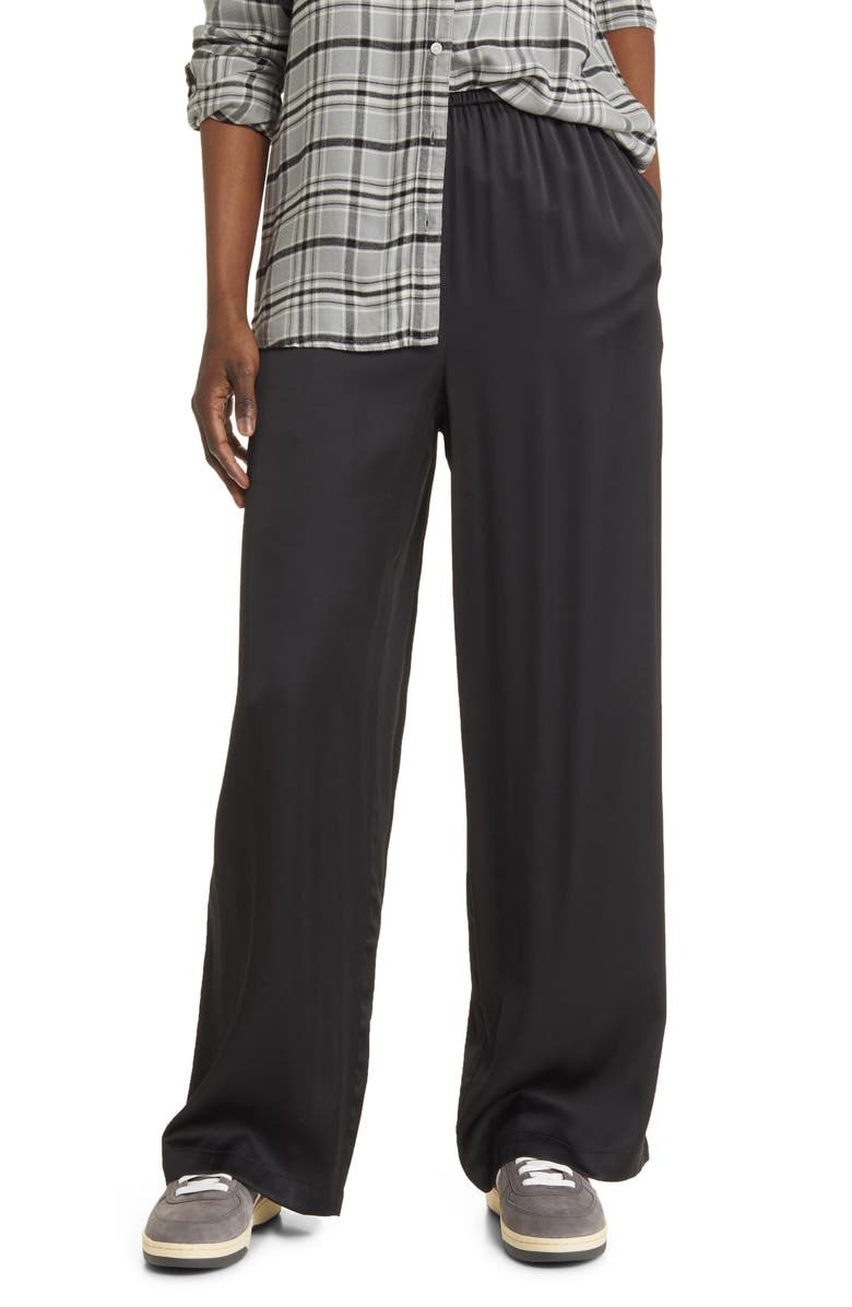 Treasure & Bond + Satin Wide Leg Pull-On Pants