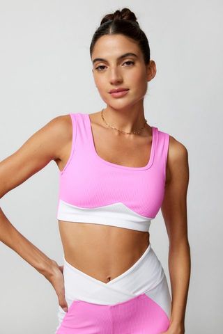 Year of Ours + Gia Ribbed Colorblock Cropped Top