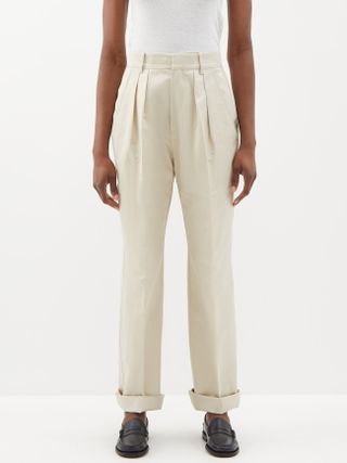 Fortela + Janet Pleated Cotton-Blend Trousers