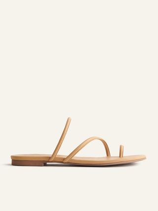 Reformation + Ludo Toe Ring Strappy Flat Sandal in Buff