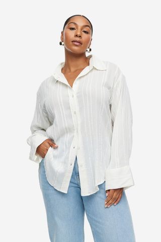 H&M + Oversized Crinkled Shirt