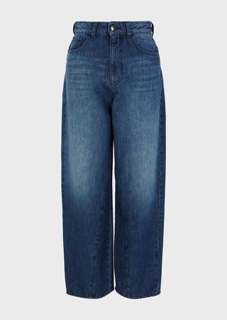 Emporio Armani + J31 high-rise cropped wide leg denim jeans