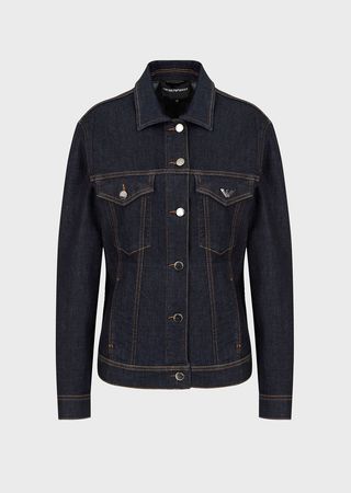 Emporio Armani + Rinsed, Comfort-denim Dacket