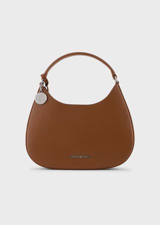 Emporio Armani + Armani Sustainability Values Micro-grain Recycled Leather Hobo Bag