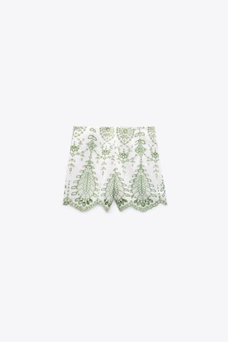 Zara + Embroidered Shorts