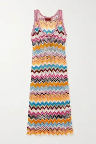 Missoni + Striped Crochet-Knit Coverup