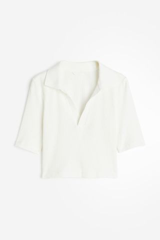 H&M + Ribbed Top With Collar