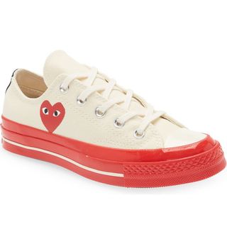 Comme Des Garçons Play x Converse + Chuck Taylor Red Sole Low Top Sneakers