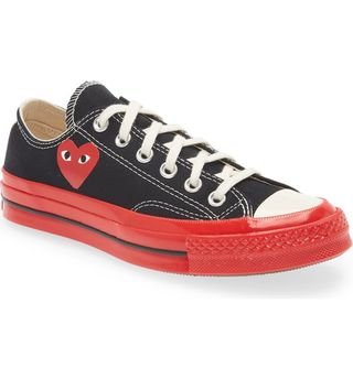 Comme Des Garçons Play x Converse + Chuck Taylor Red Sole Low Top Sneakers