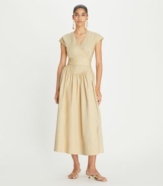 Tory Burch + Cotton Poplin Wrap Dress