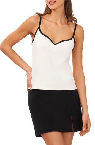 Halogen + Piped Sweetheart Neck Camisole