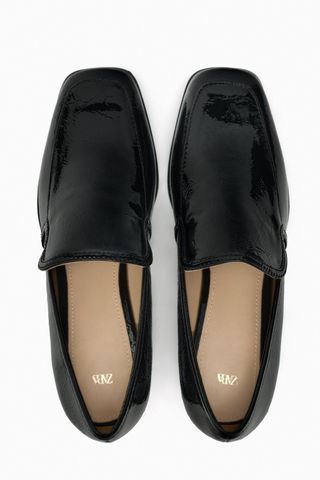 Zara + Patent-Finish Loafers