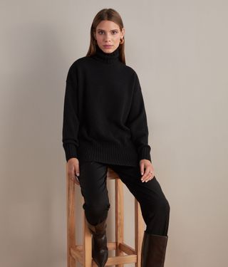 Falconeri + Oversized Turtleneck Sweater in Ultrasoft Cashmere