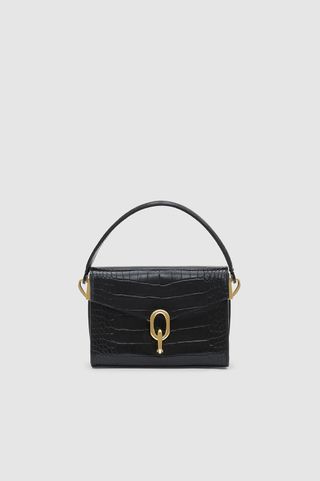 Anine Bing + Mini Colette Bag in Black Embossed